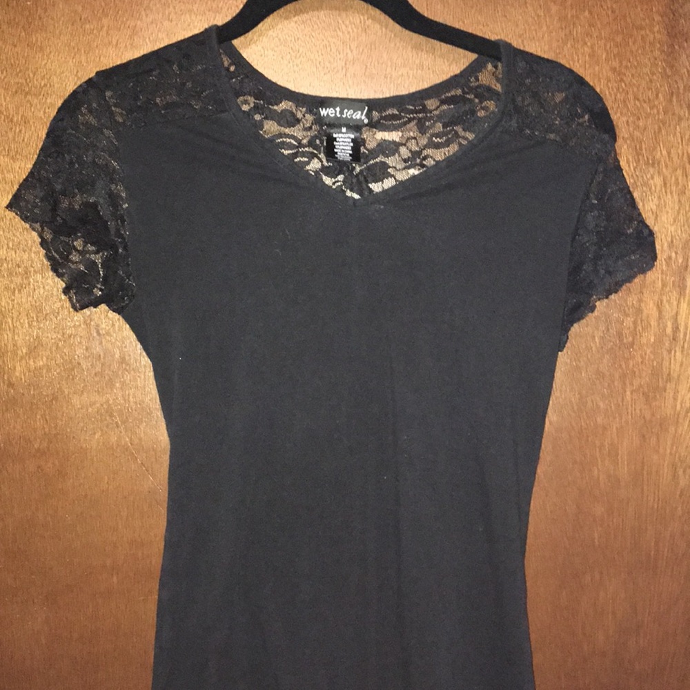 Lace black shirt with spandex